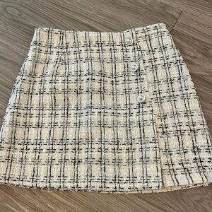 Frenchy high waist plaid tweed skirt